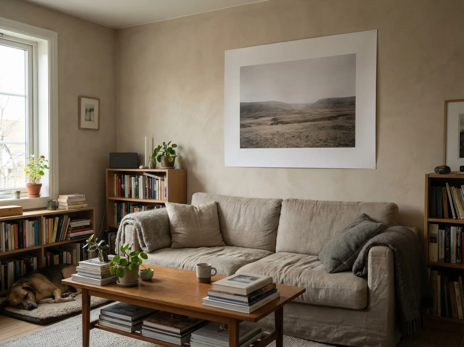 Matte print in a cozy living room setting